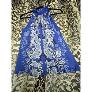 Lilly Pulitzer Women's Halter Top Donita Alba Baja Cove Floral Sleeveless Tank 4